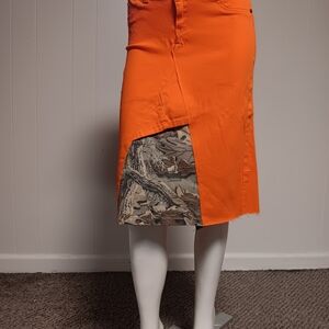 Custom Orange & Camo Women's Skirt